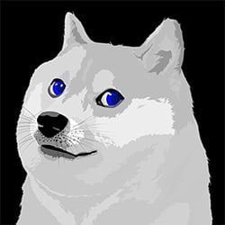 Blue Eyes White Doge crypto logo