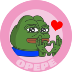 Optimism PEPE logo Optimism PEPE crypto logo