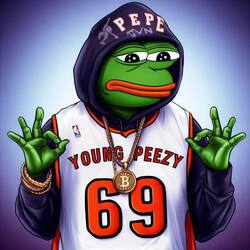 Young Peezy AKA Pepe crypto logo