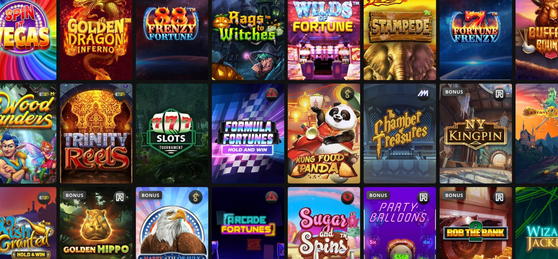 Wild Casino games selection
