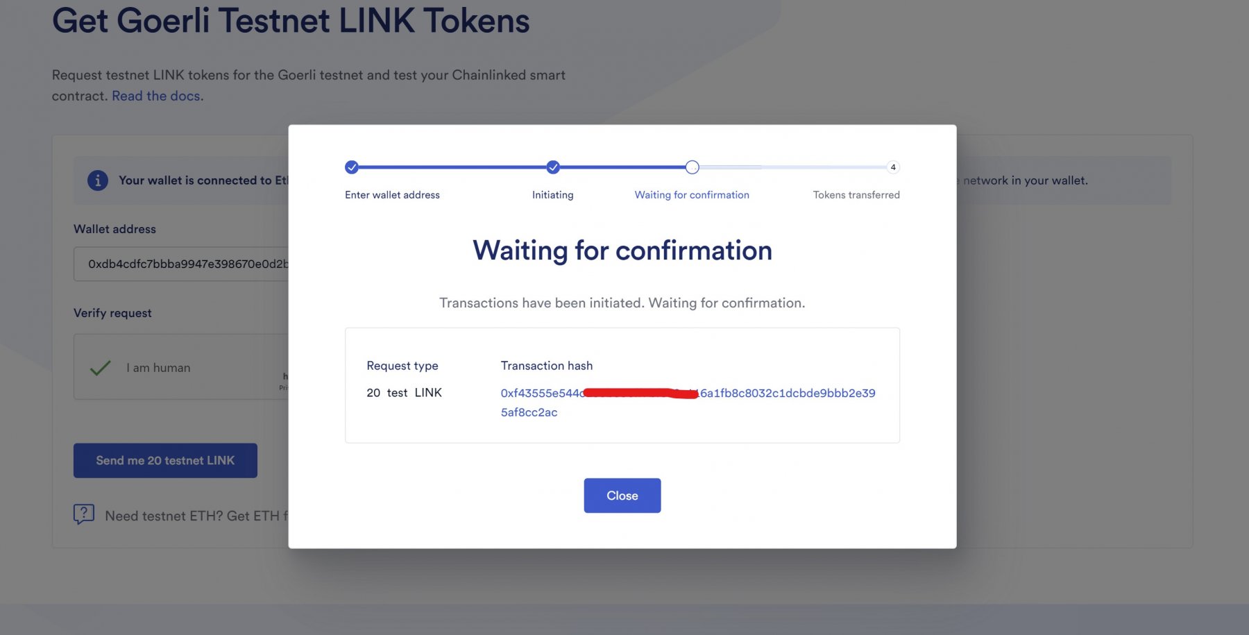 Getting testnet tokens