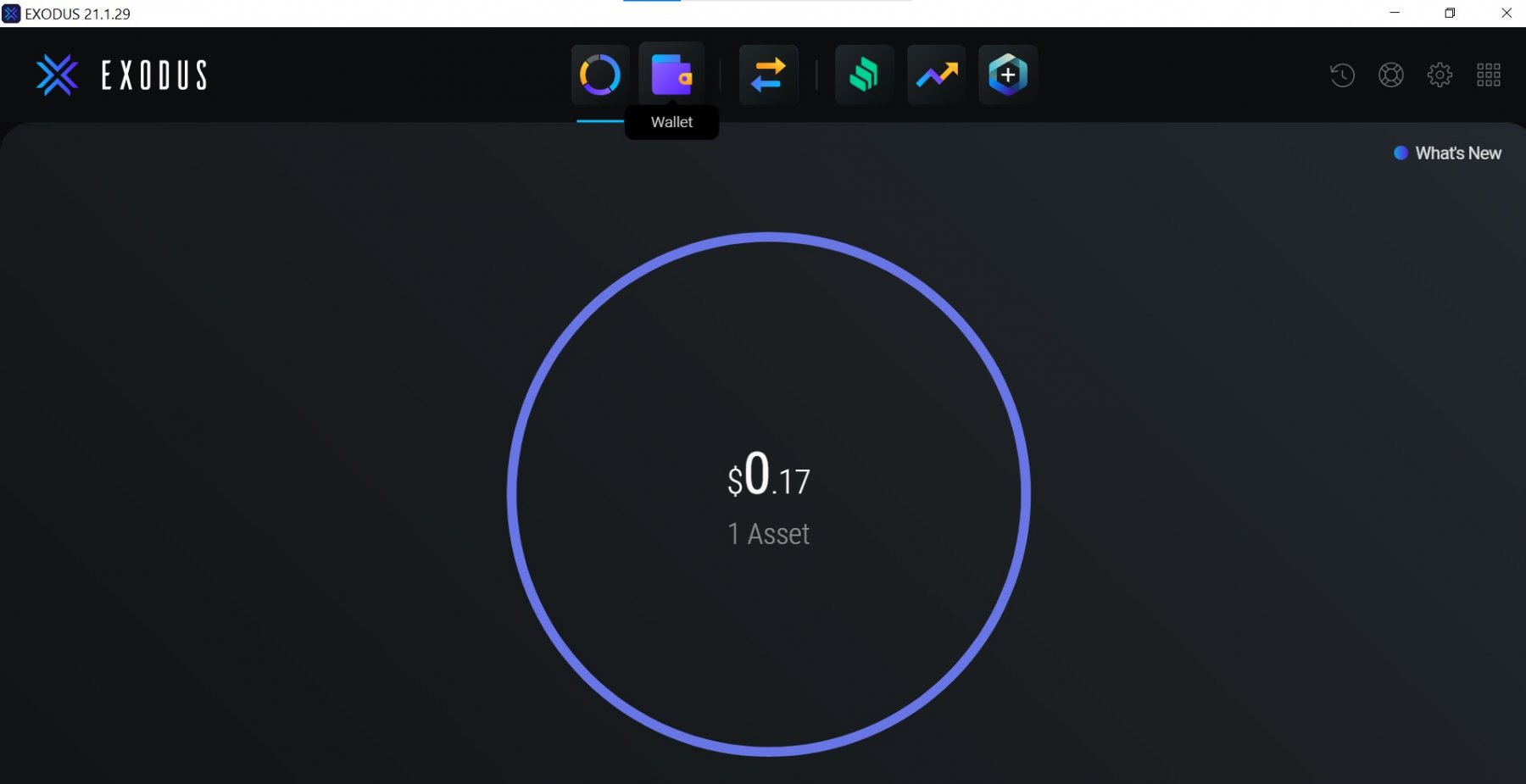 Exodus Wallet first screen image